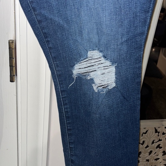 Kut From The Kloth Mia high rise distressed blue skinny jeans Size 16 - Picture 3 of 9